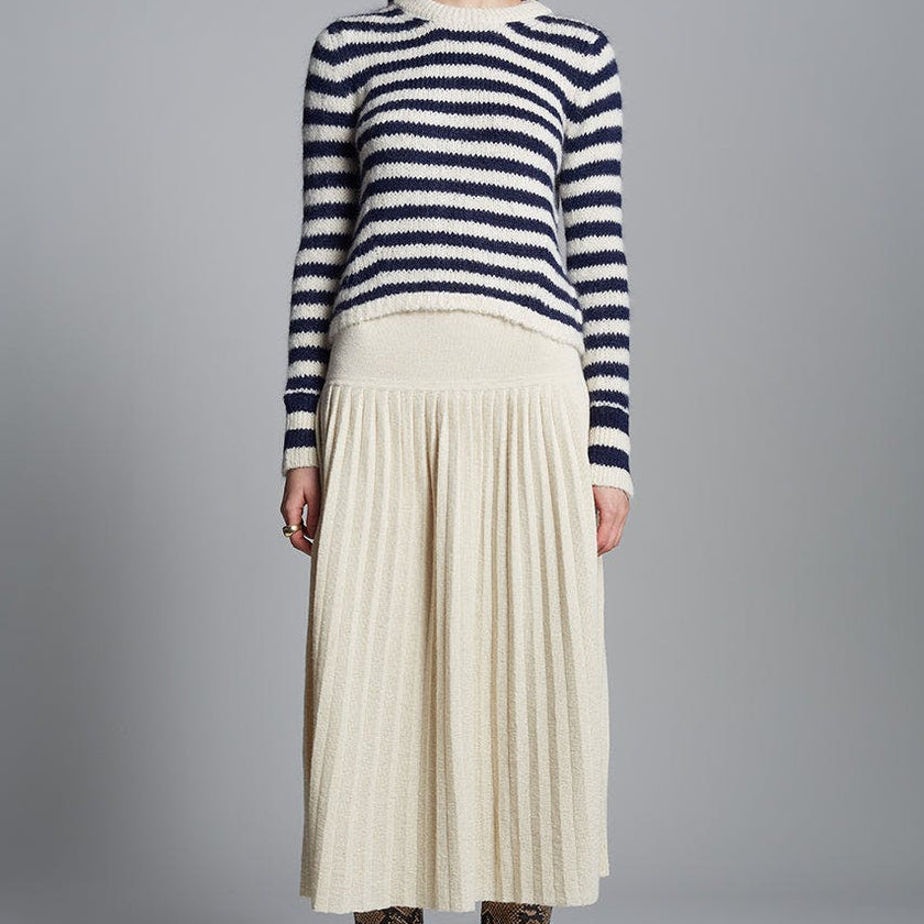 AVA STRIPE SWEATER | IVORY + NAVY