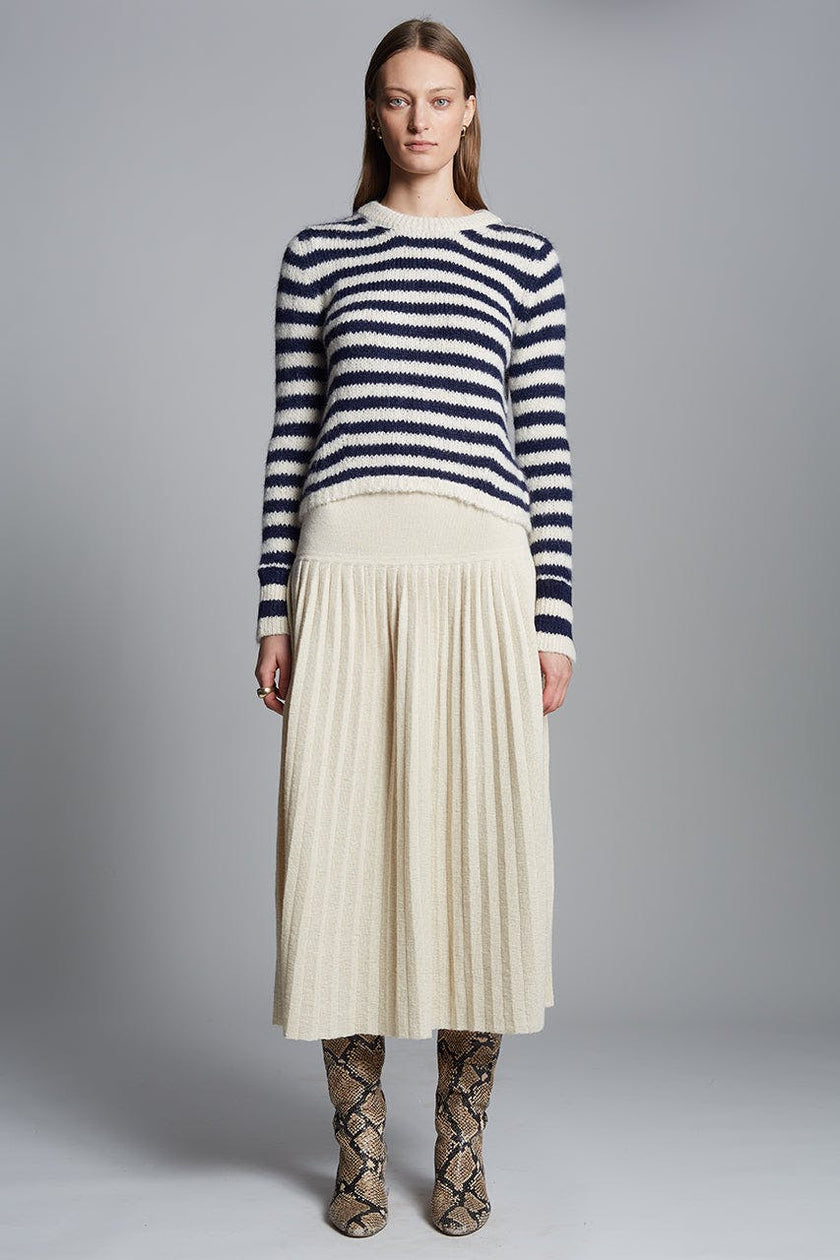 AVA STRIPE SWEATER | IVORY + NAVY