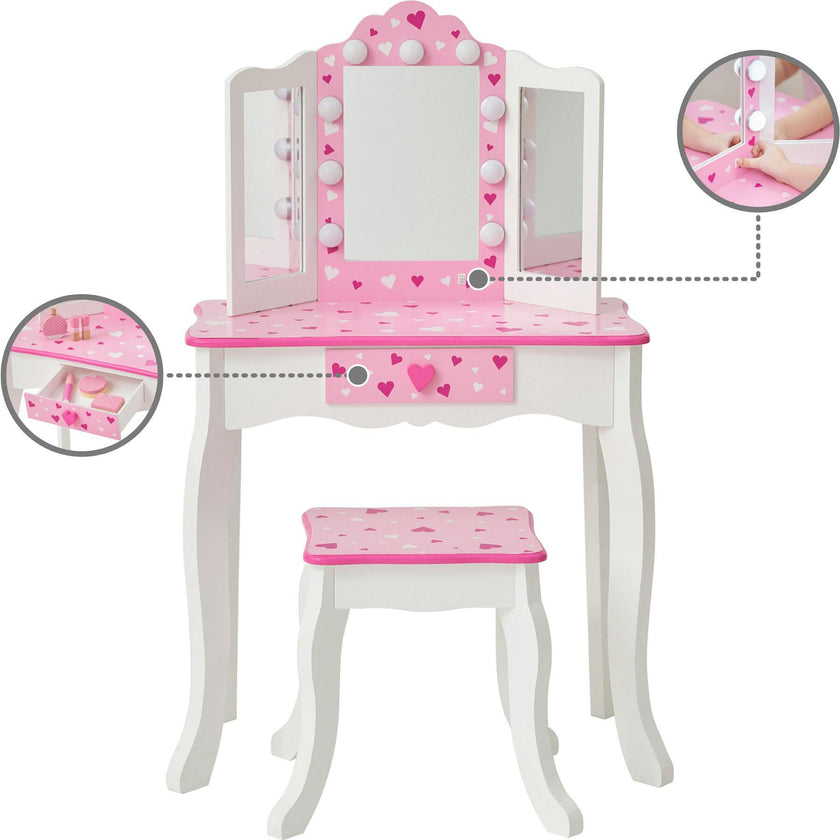 Sweethearts Print Gisele Medium Vanity - White/Pink