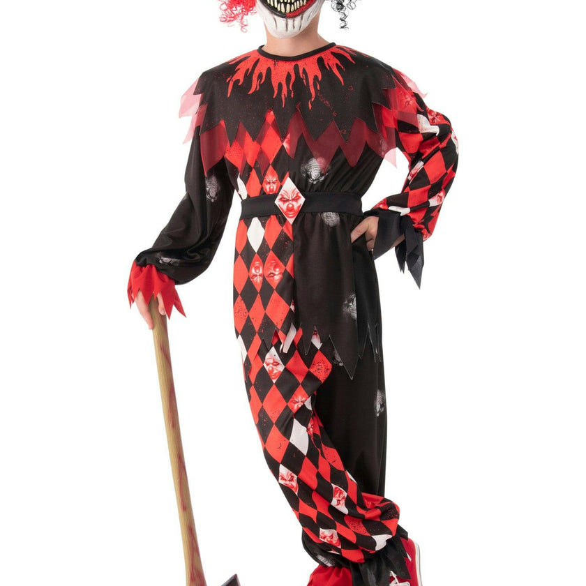 Boys' Red and Black Scary Clown Costume