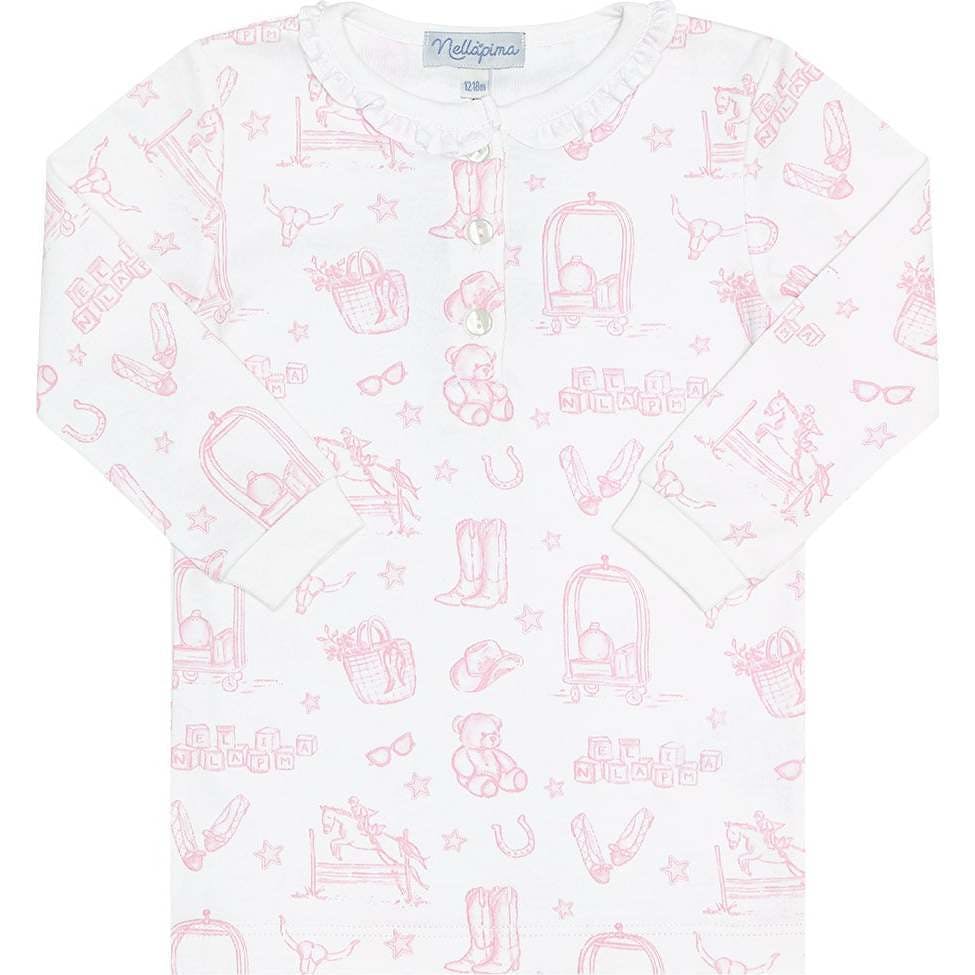 Pink Lone Star Toile Pajamas