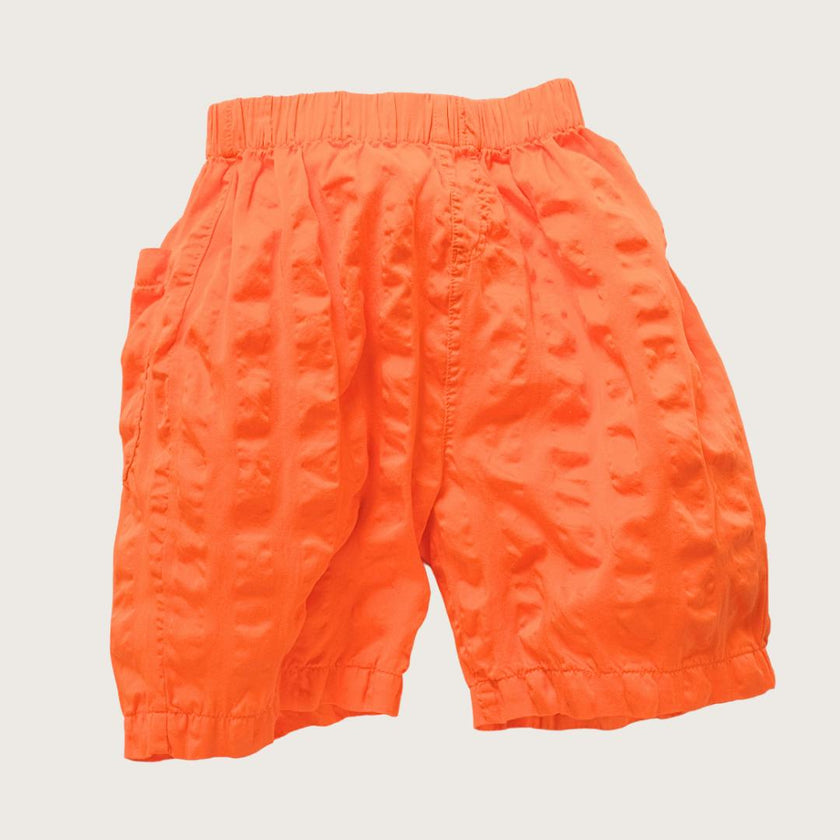 Kit Orange Seersucker Long Shorts