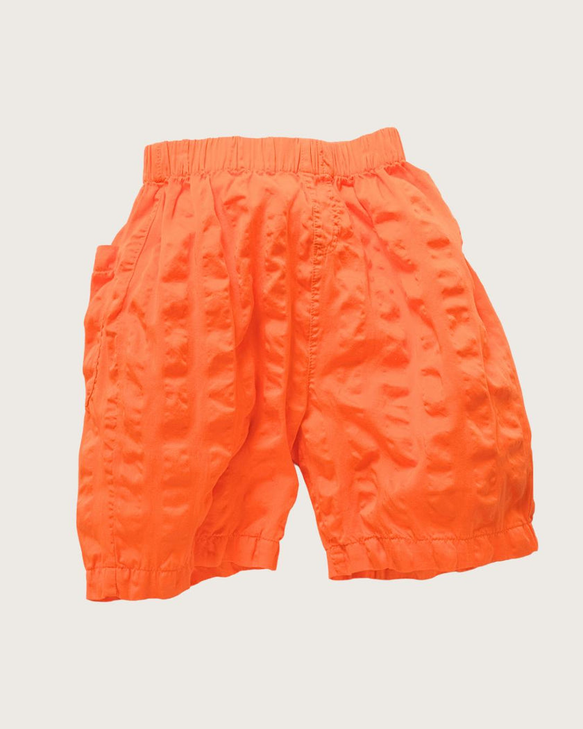 Kit Orange Seersucker Long Shorts