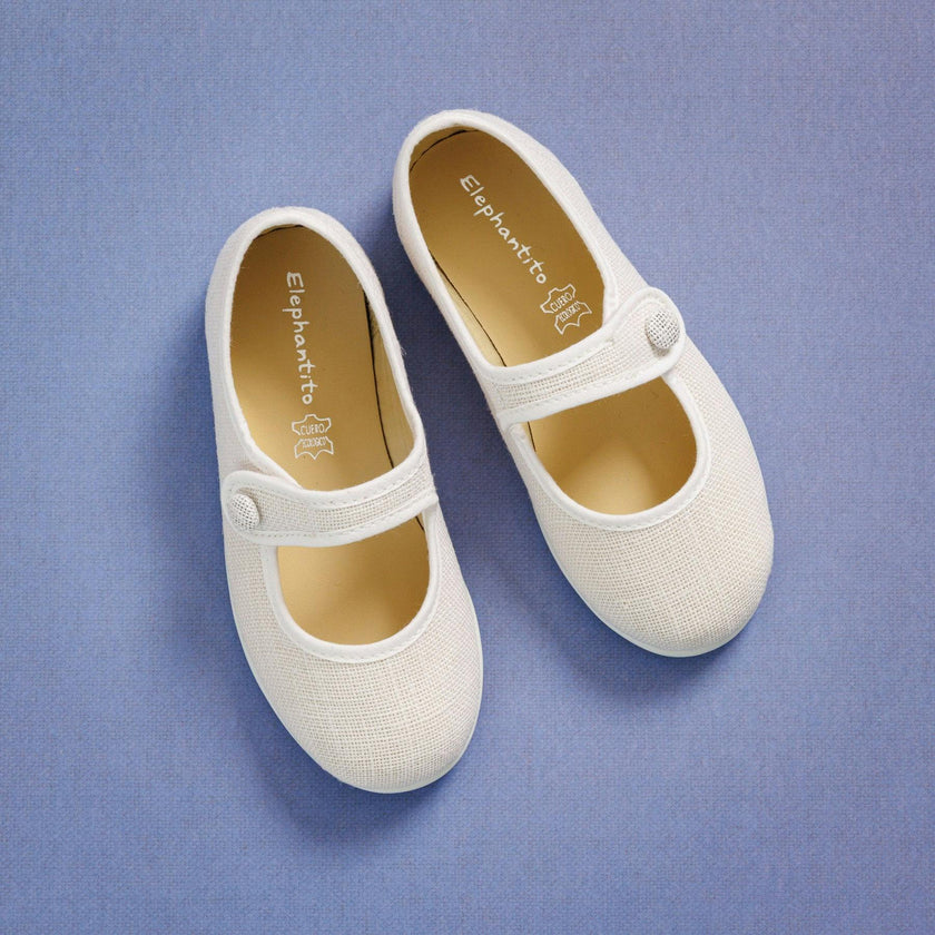 Linen Mary Jane | White