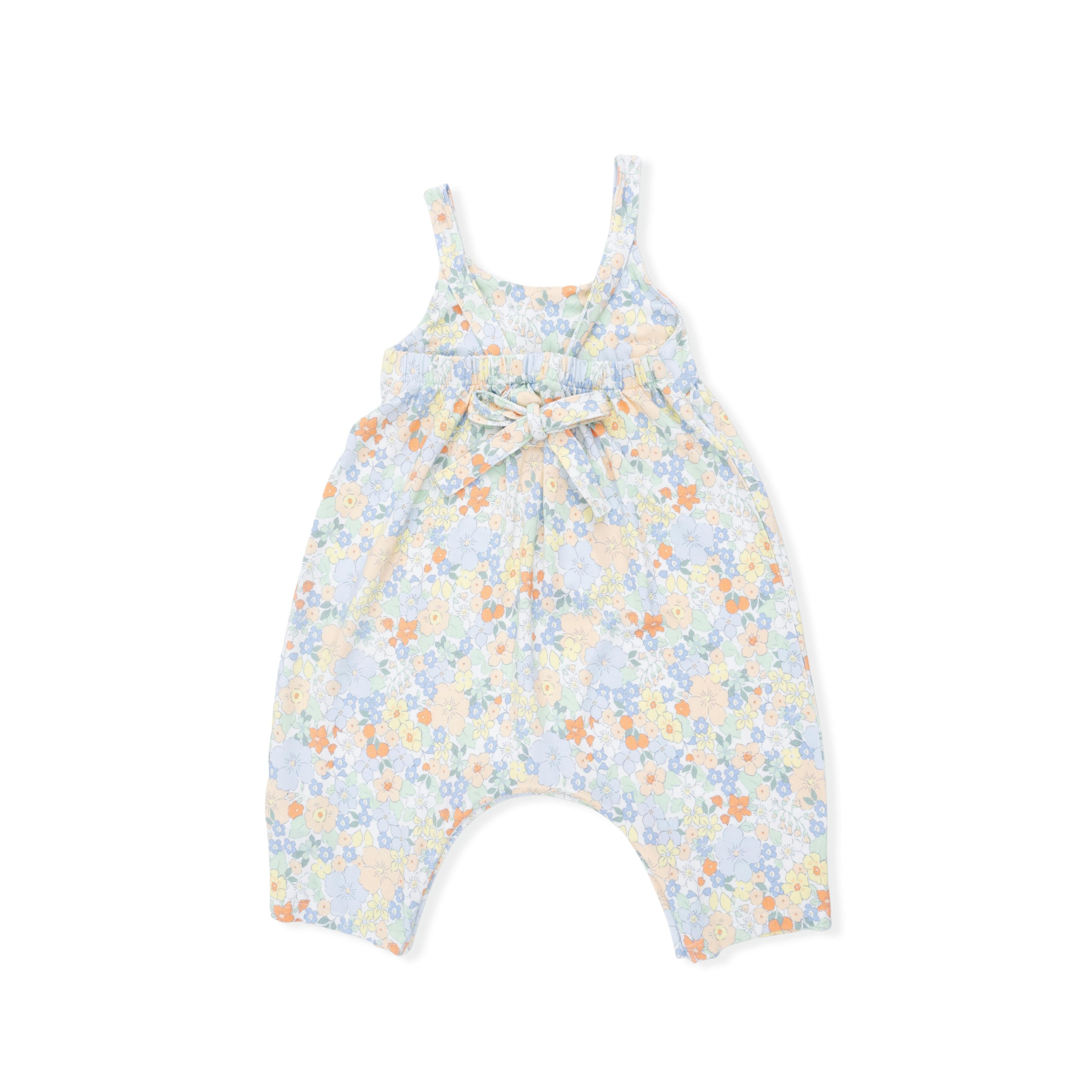 Georgia Floral - Tie Back Romper & 2 Pack Hair Bow Set