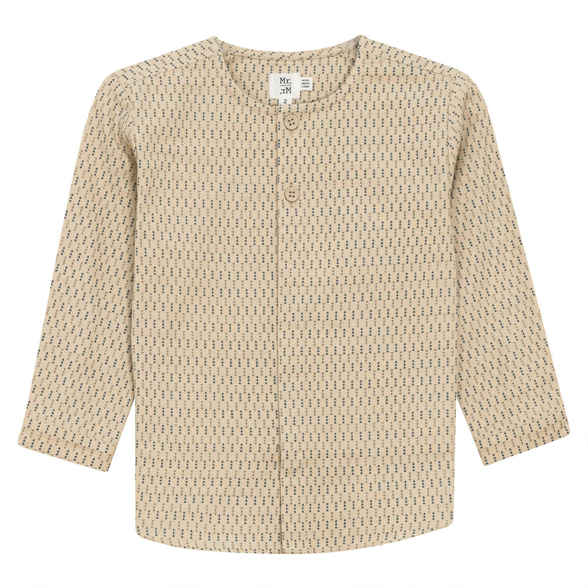 Woven Button Front Long Sleeve Shirt