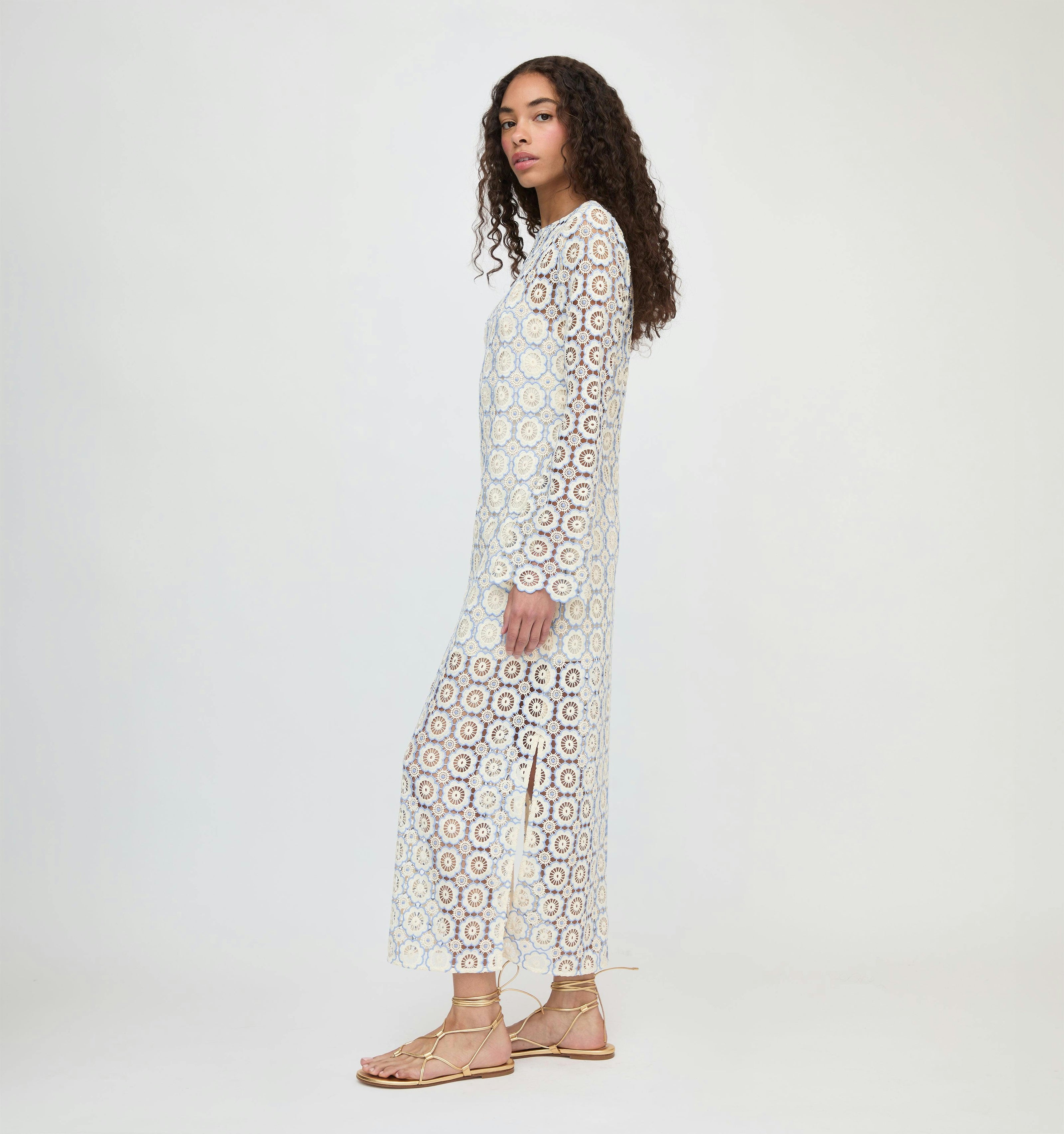 The Eliza Dress - Blue Dahlia Lace