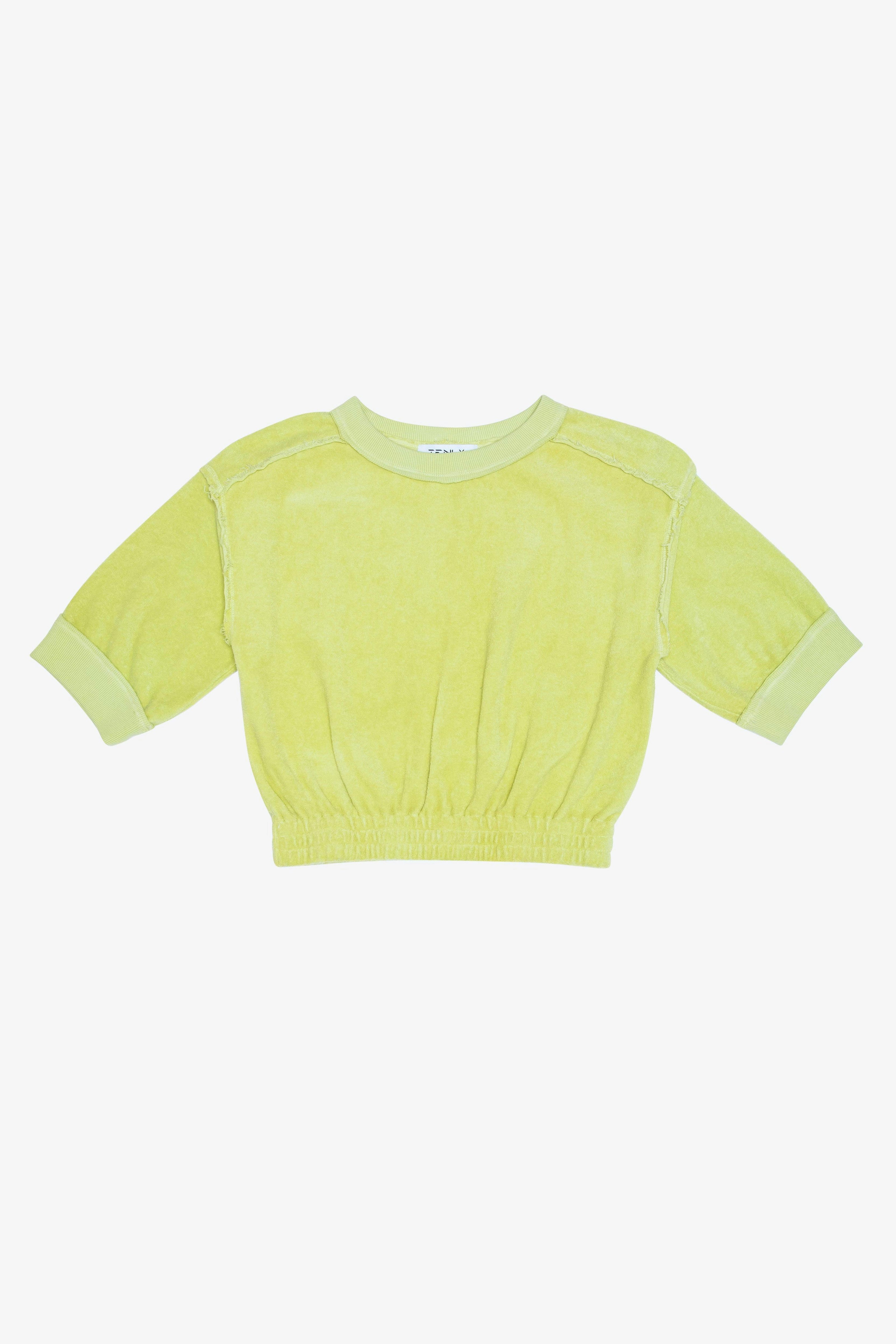 Terry Cloth Elbow Sleeve Pullover