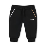 Black Zip-Up Tracksuit Set