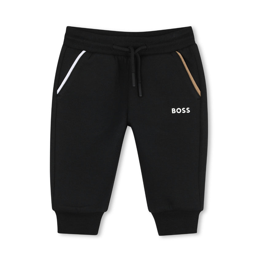 Black Zip-Up Tracksuit Set