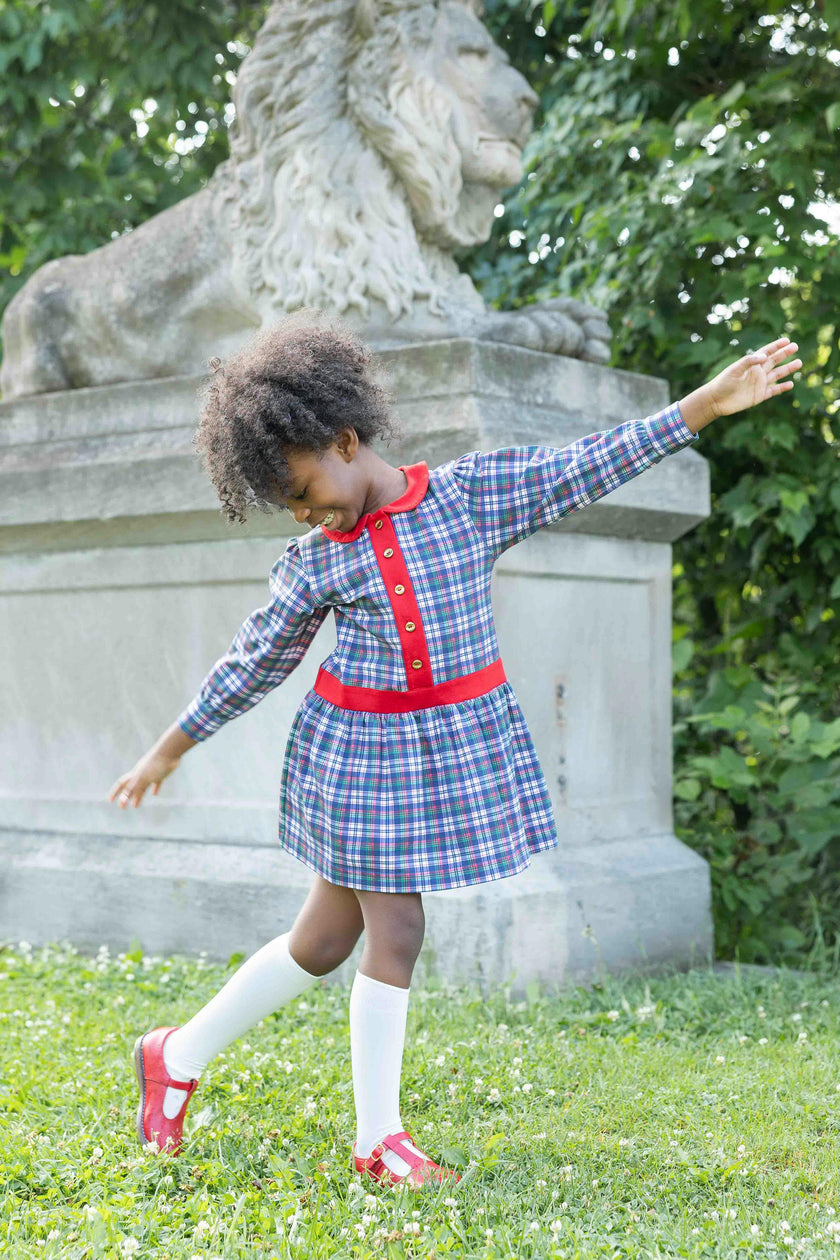 Printed Knit Plaid Dress