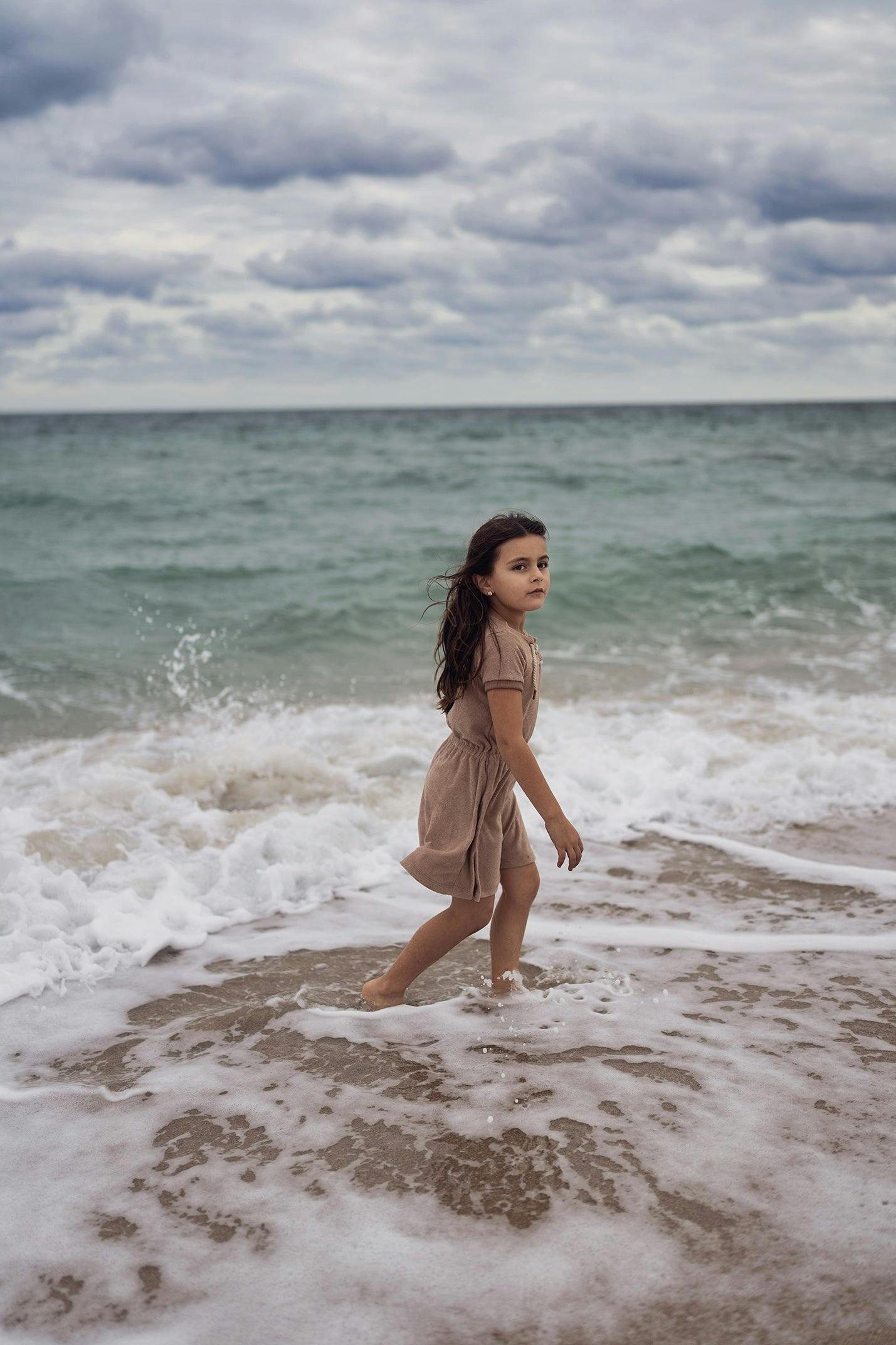 Beach Terry 3-Quarter Sleeve Dress