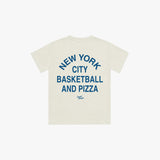 Kids Ecru NYC Basketball & Pizza Tee
