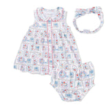Julep's Floral Patchwork - Jill Dress with Bloomer & Knot Headband Set
