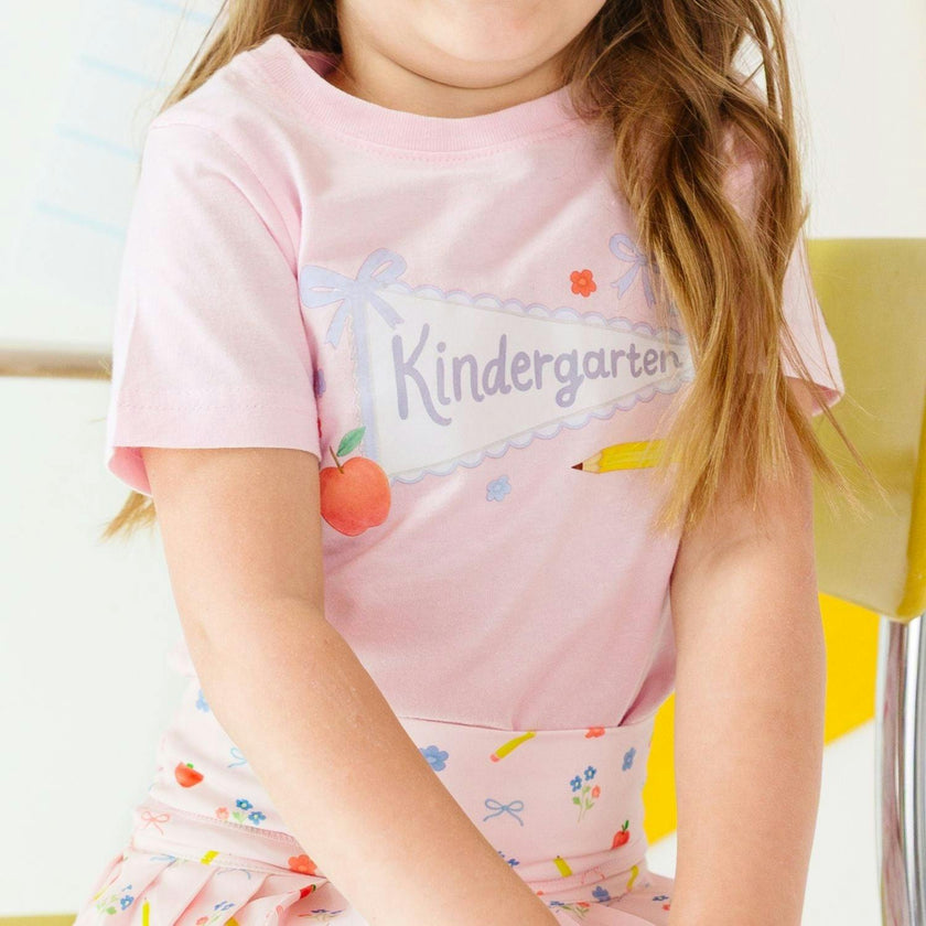 Kindergarten Bow Pennant Short Sleeve T-Shirt
