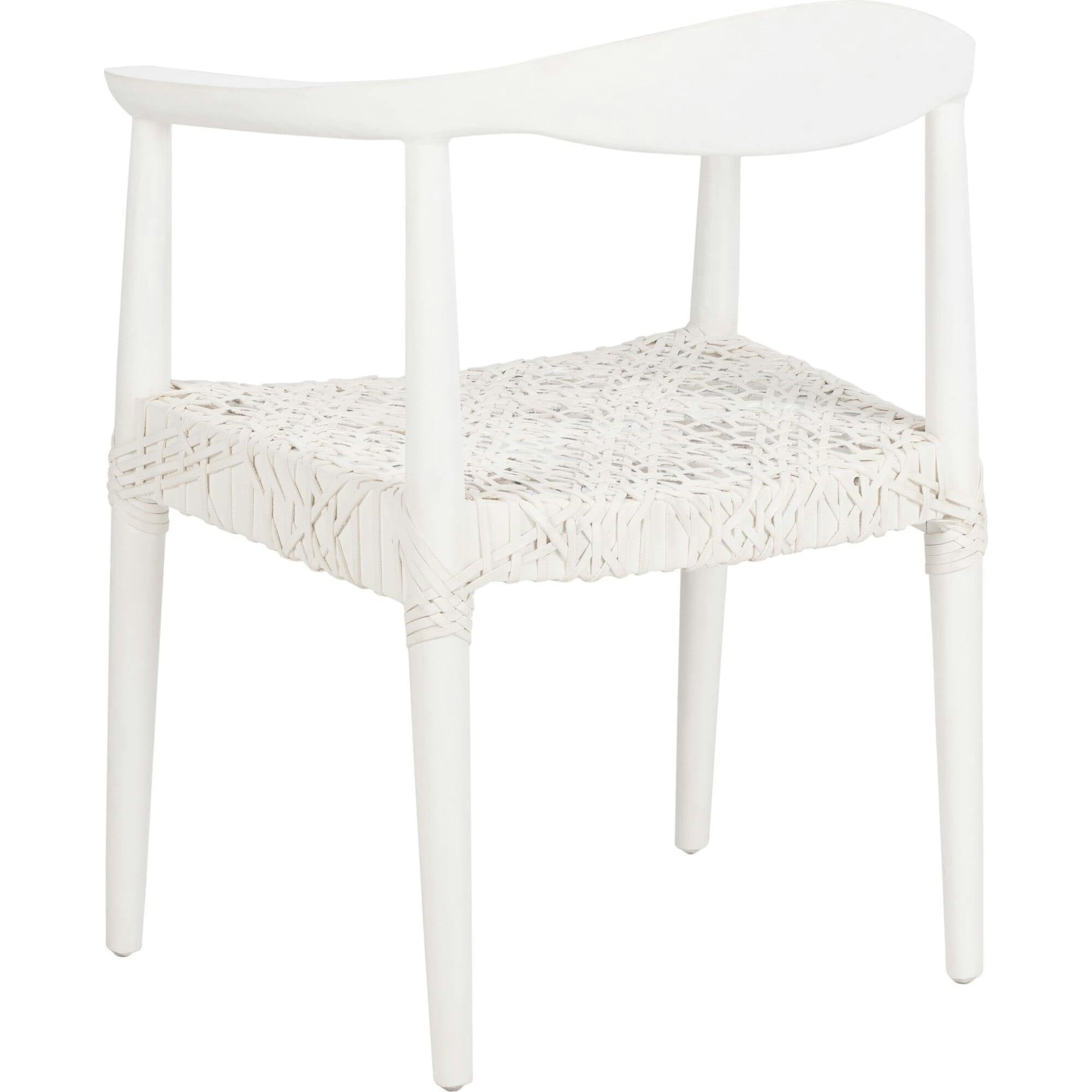 Juneau Leather Woven Accent Chair