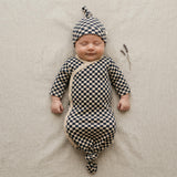 Organic Knotted Baby Gown - Midnight Check