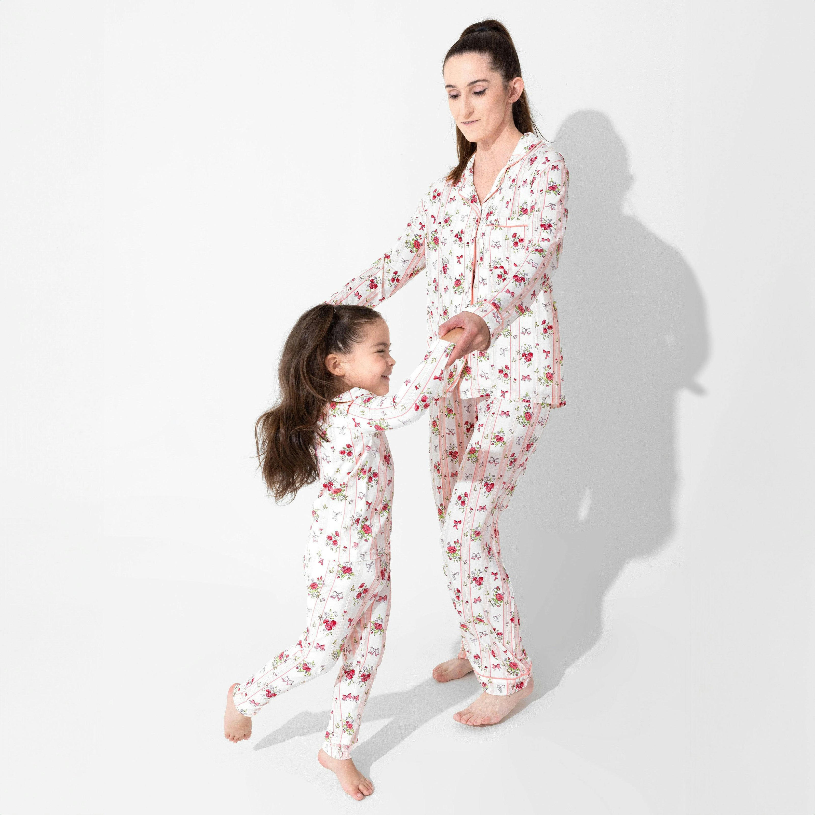Floral Stripes Bamboo Women's Pajama Set