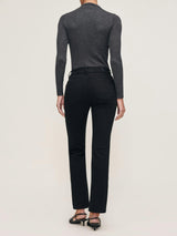 Mara Straight Mid Rise Instasculpt Ankle Jeans  Black
