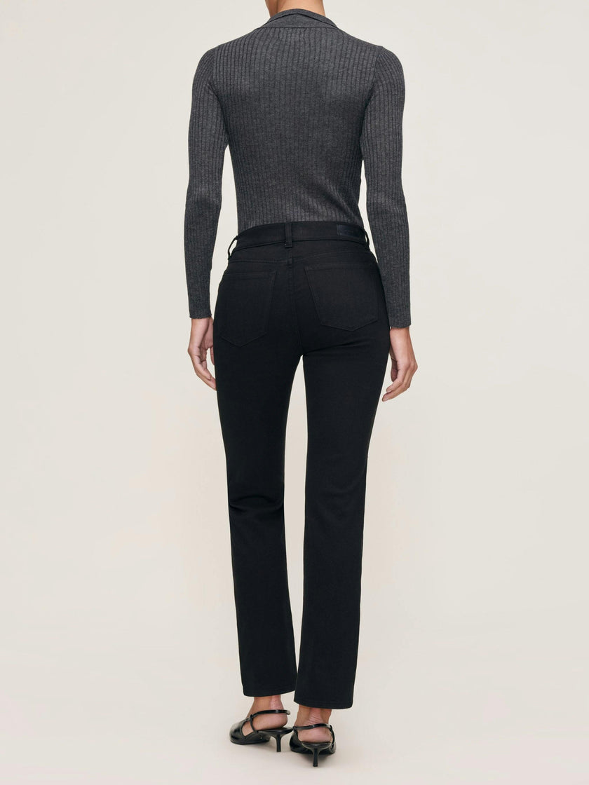Mara Straight Mid Rise Instasculpt Ankle Jeans  Black