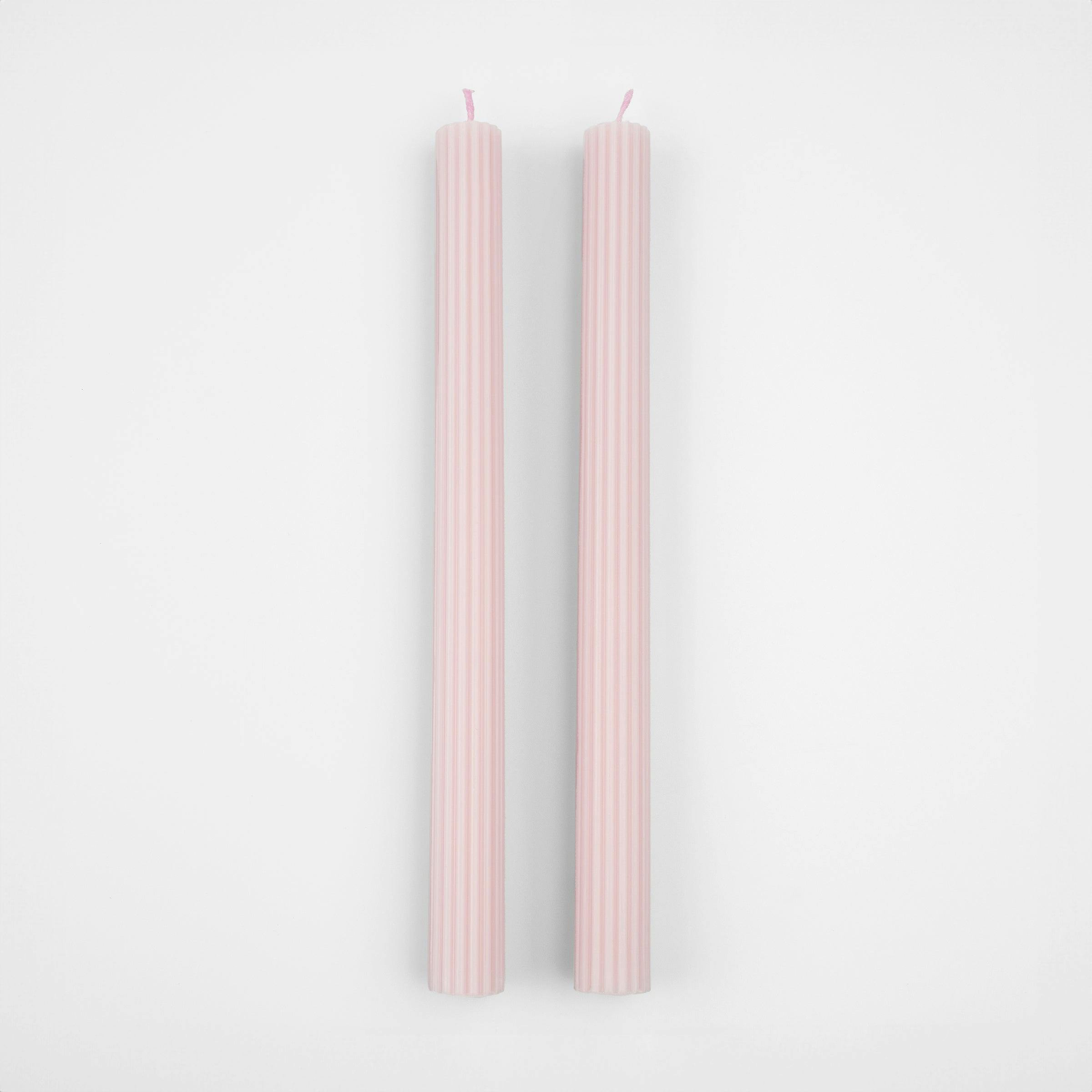 Cotton Candy Pink Table Candles
