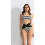 Nadelon Bandage Stripe Woman Bikini
