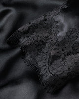 Women's Silk Lace Robe in Black