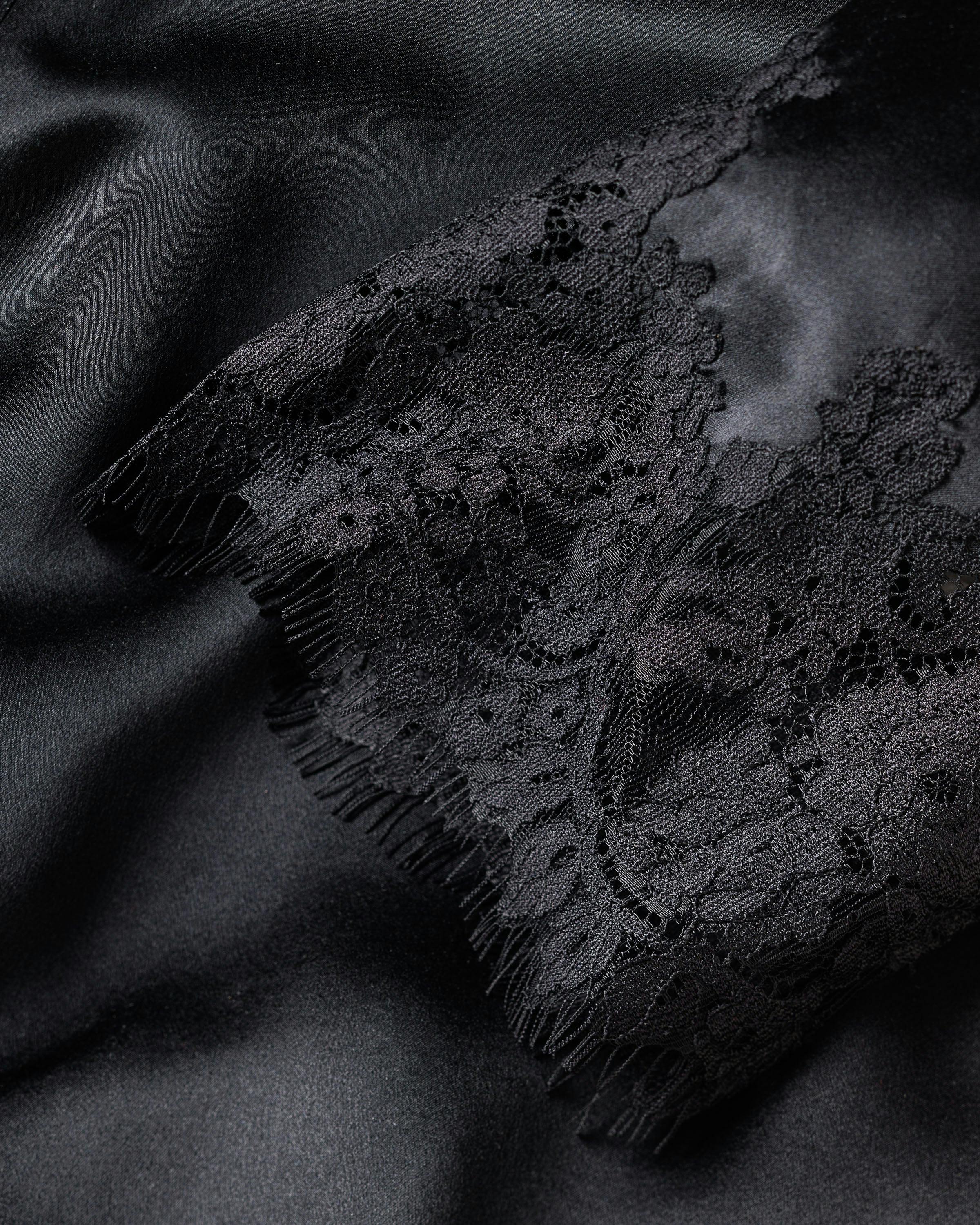 Women's Silk Lace Robe in Black