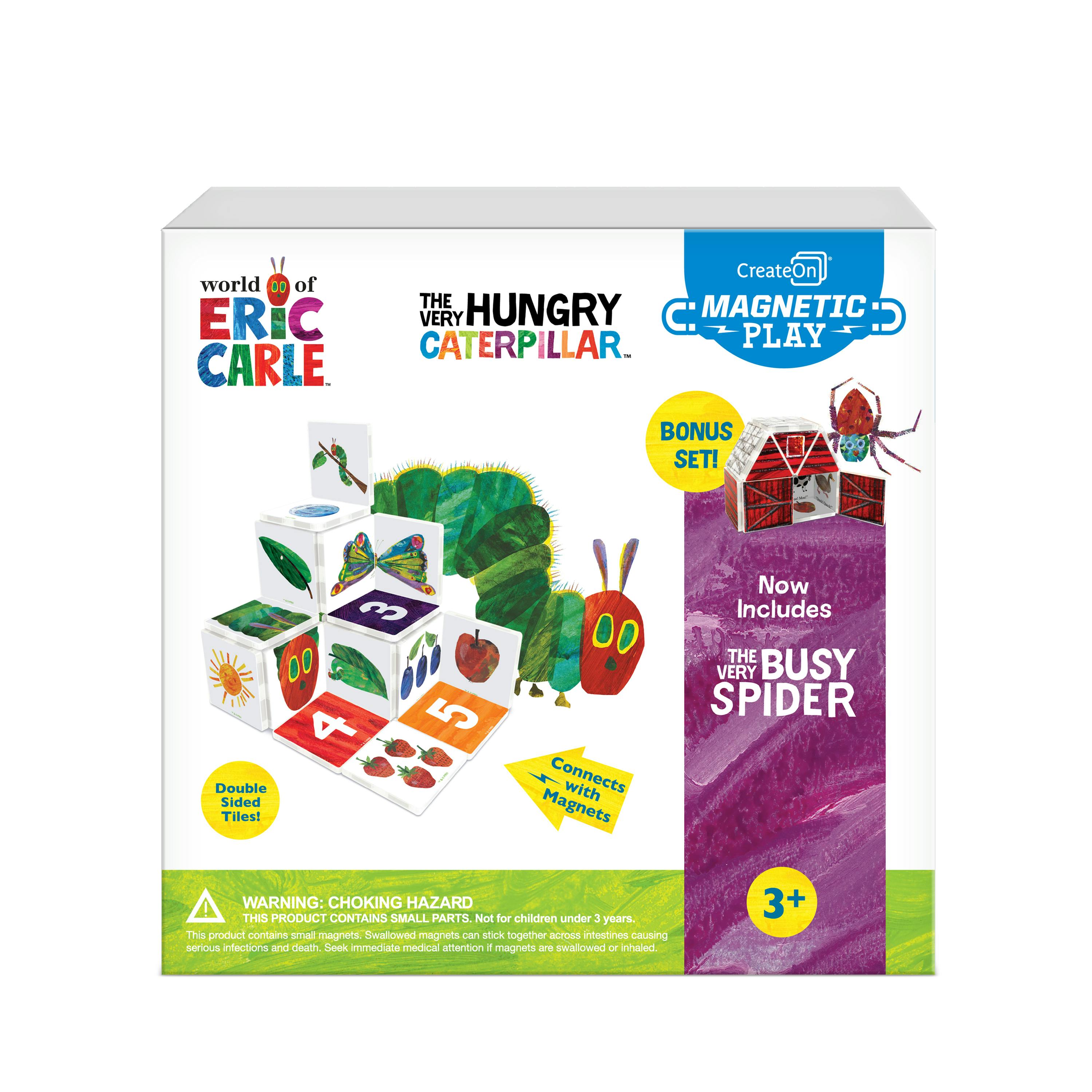 Eric Carle The Very Hungry Caterpillar & The Very Busy Spider Magnetic Tiles Combo Set