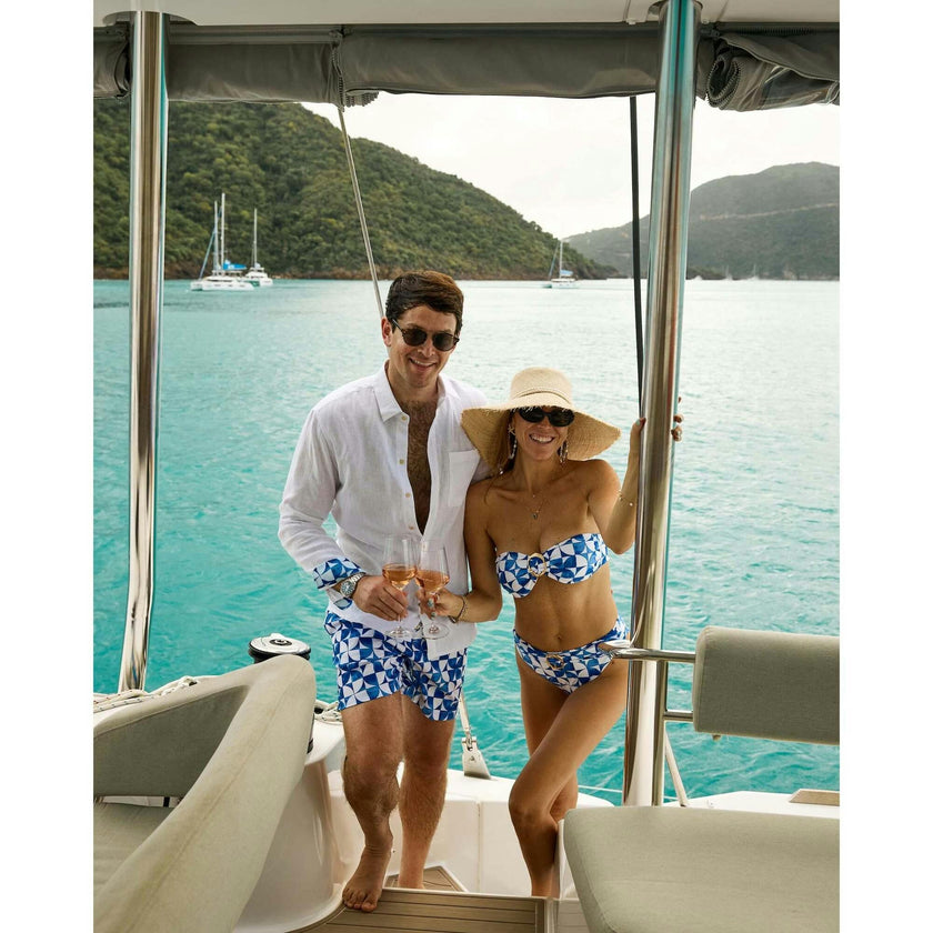 The Greece - Gold Ring Bandeau Bikini Top