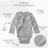 STERLING 3-Pack Side Snap Bodysuit