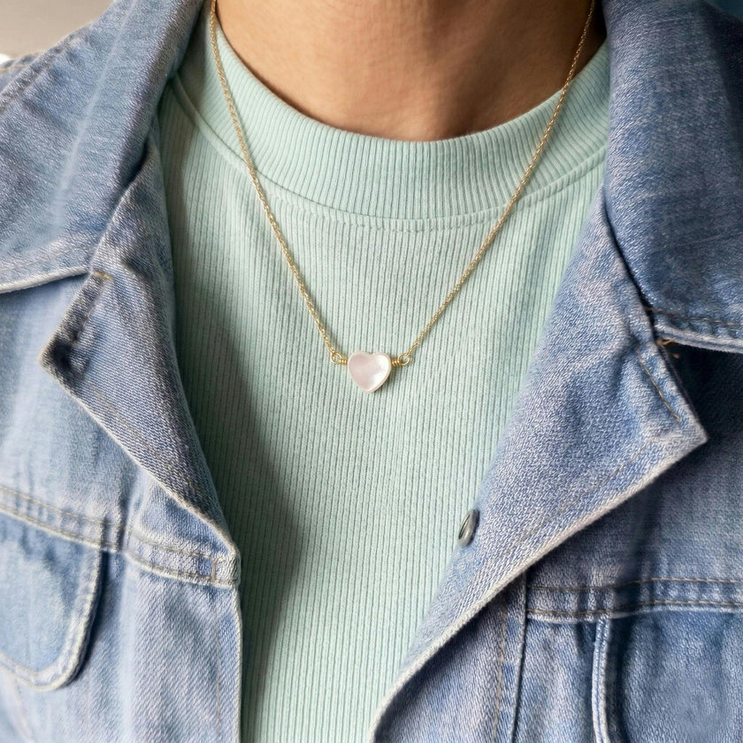 Mother of Pearl Heart Necklace