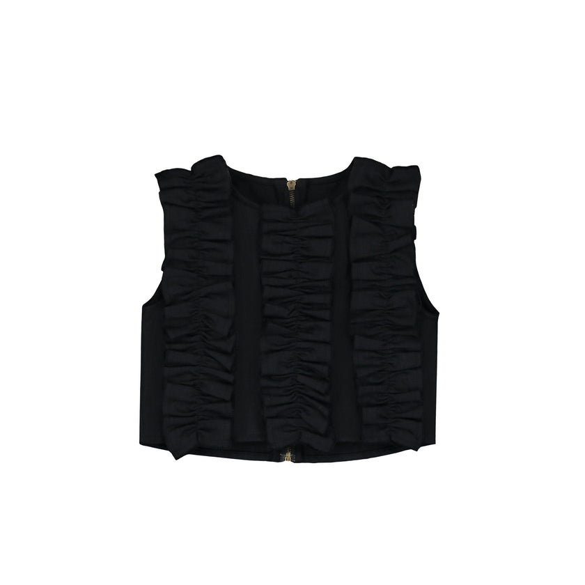 Denim Ruffle Top