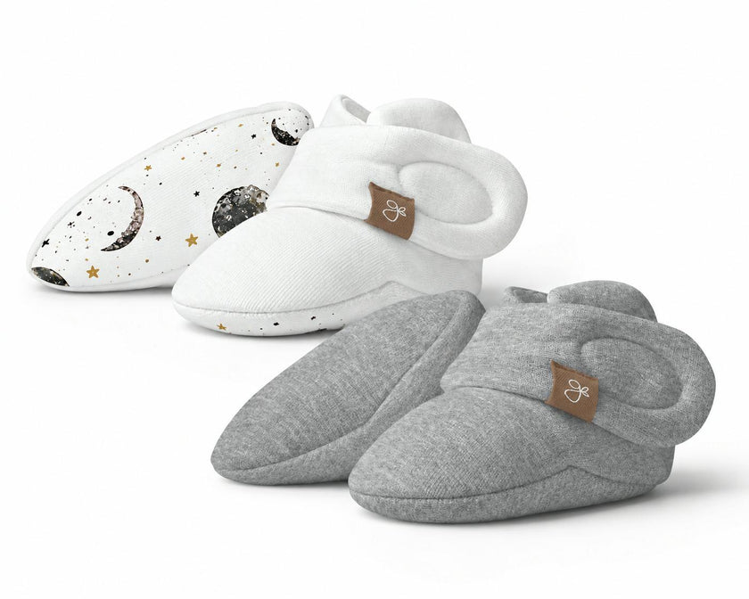 STAY ON 2-PACK BOOTS | MANY MOONS + PEBBLE — Bamboo Organic Cotton Blend