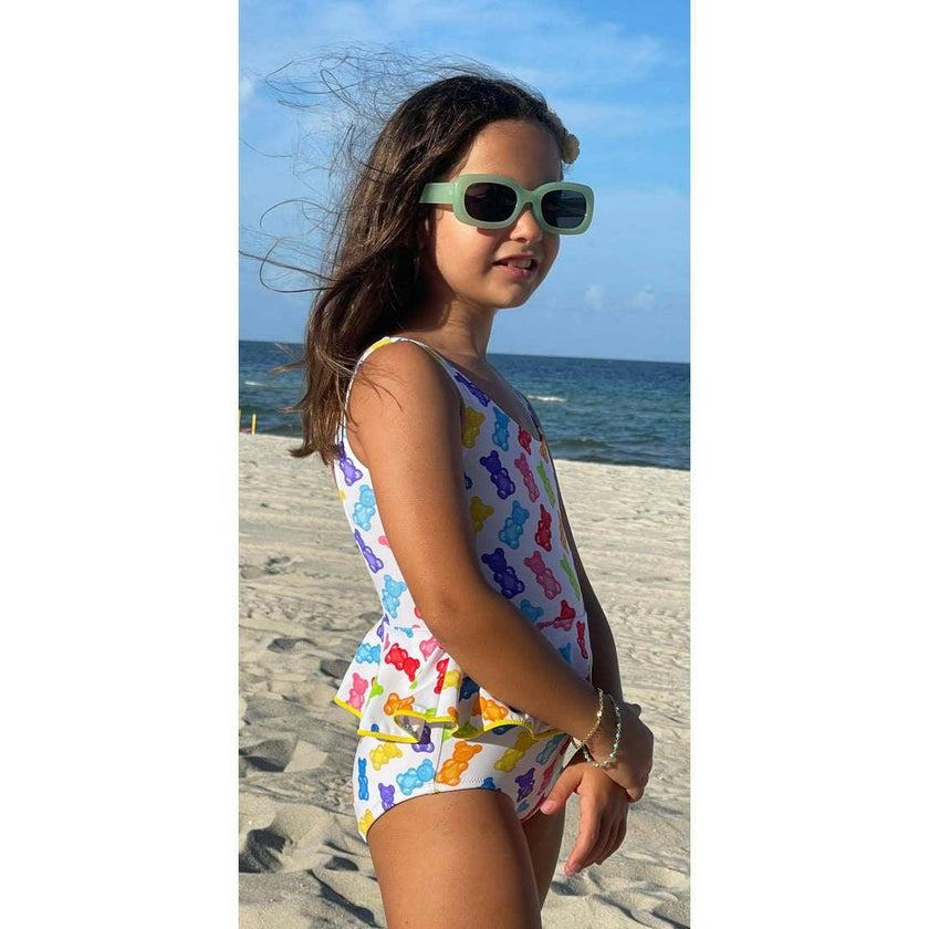 Asami Print Sleeveless Ruffle Waist One-Piece Swimsuit