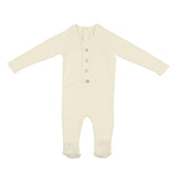 Button Knit Long Sleeve Footie