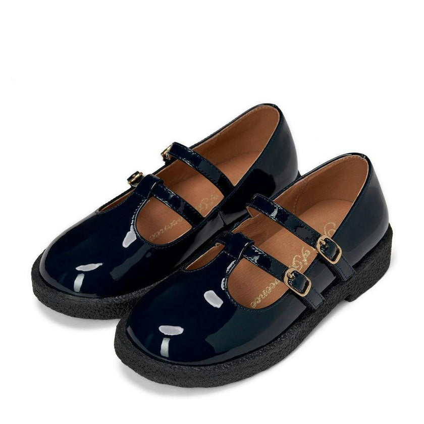 Jayden Glossy Slim Strap Buckle Mary Jane Shoes
