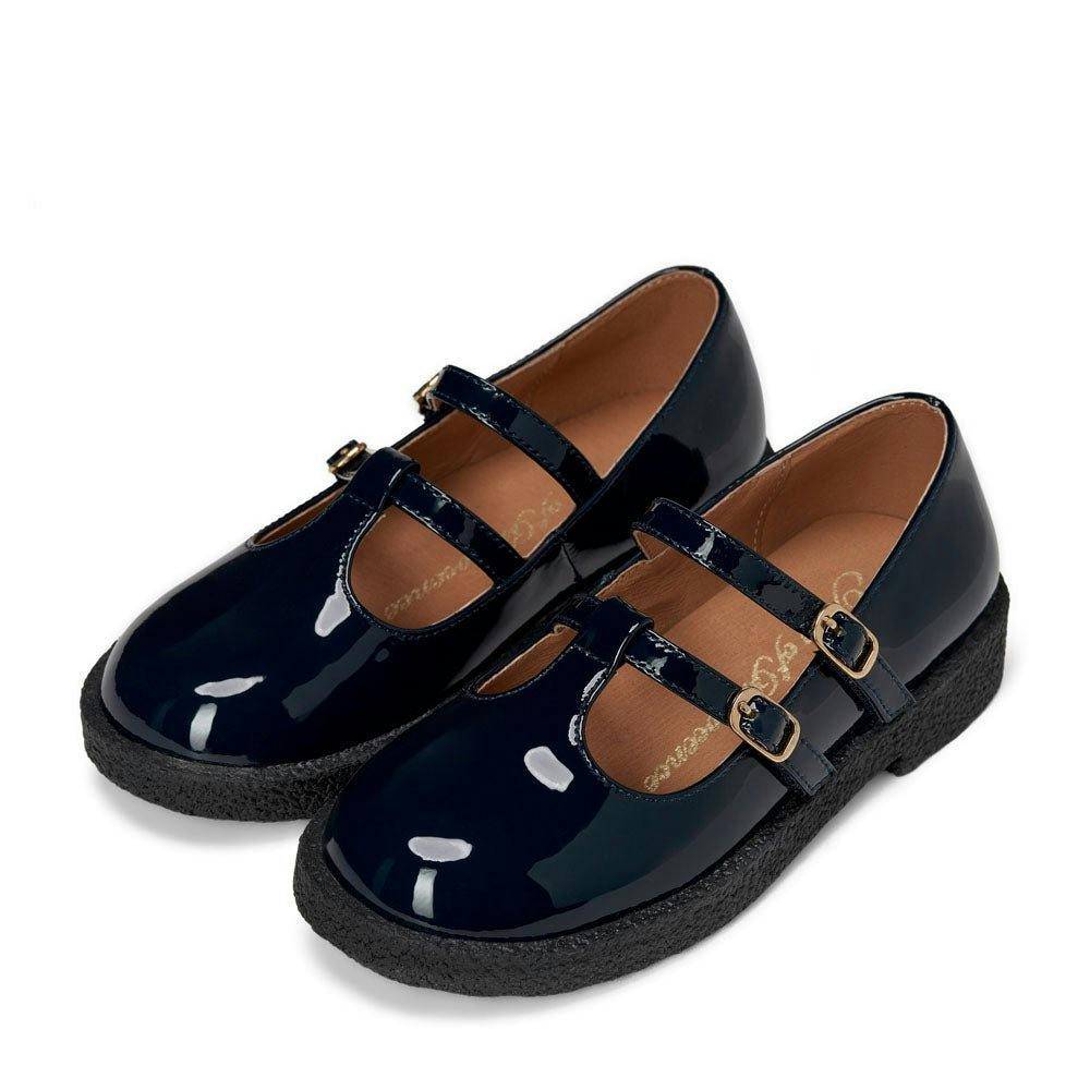 Jayden Glossy Slim Strap Buckle Mary Jane Shoes