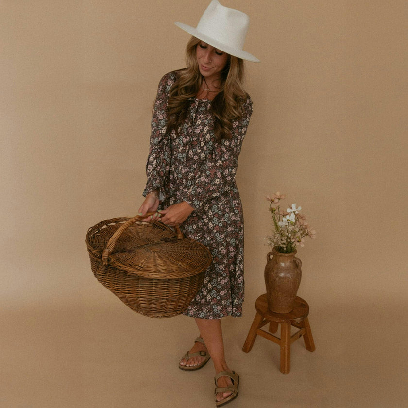 Organic Long Sleeve Ruffle Dress