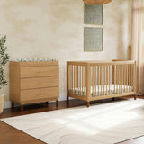 Gelato 3-Drawer Changer Dresser with Vegan Tan Leather Feet
