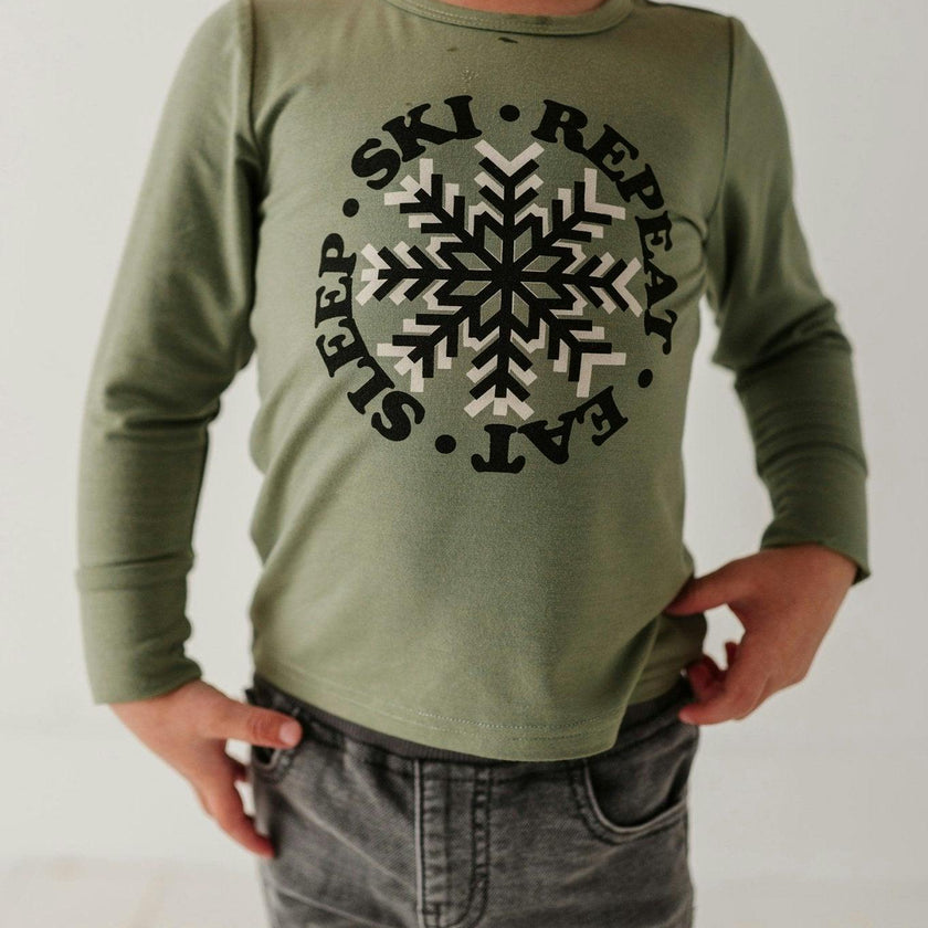 Boy's Long Sleeve Tee Big Bro in Desert