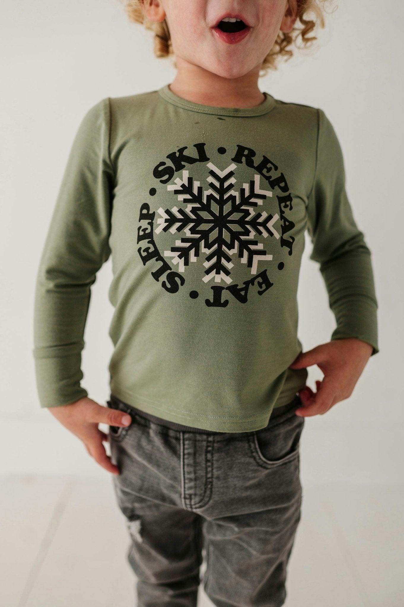 Boy's Long Sleeve Tee Big Bro in Desert