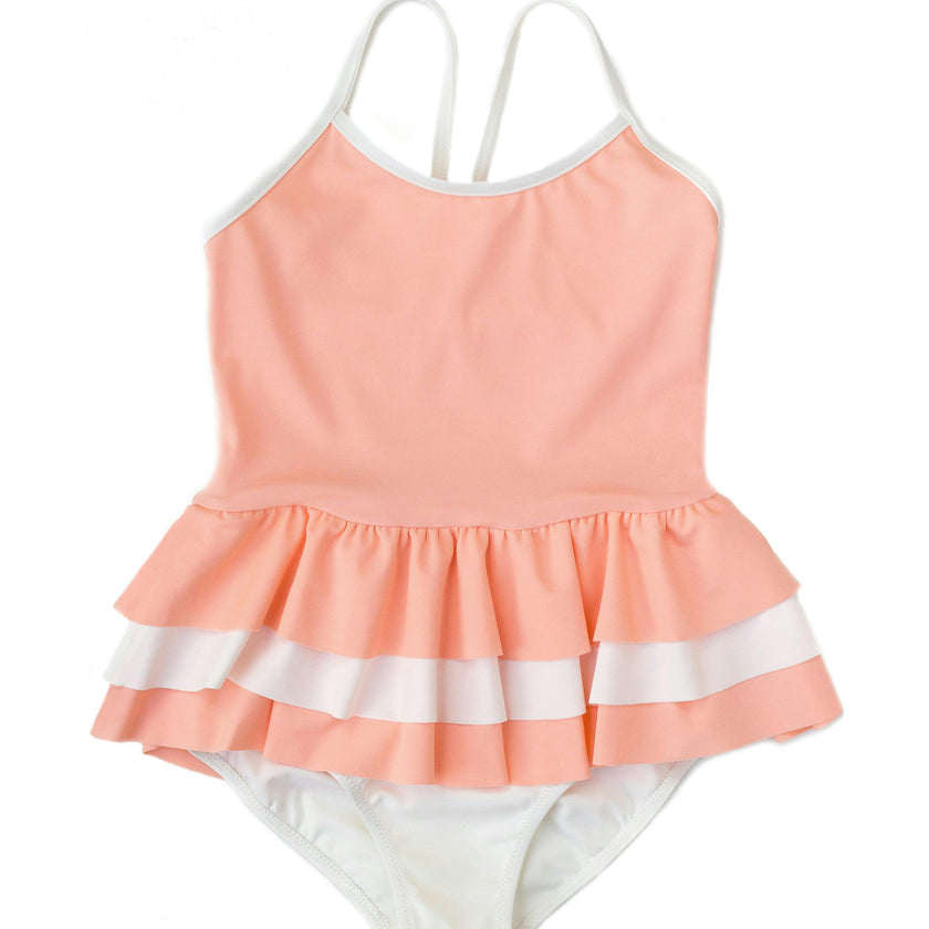 Amelia one piece in peach pink and ivory