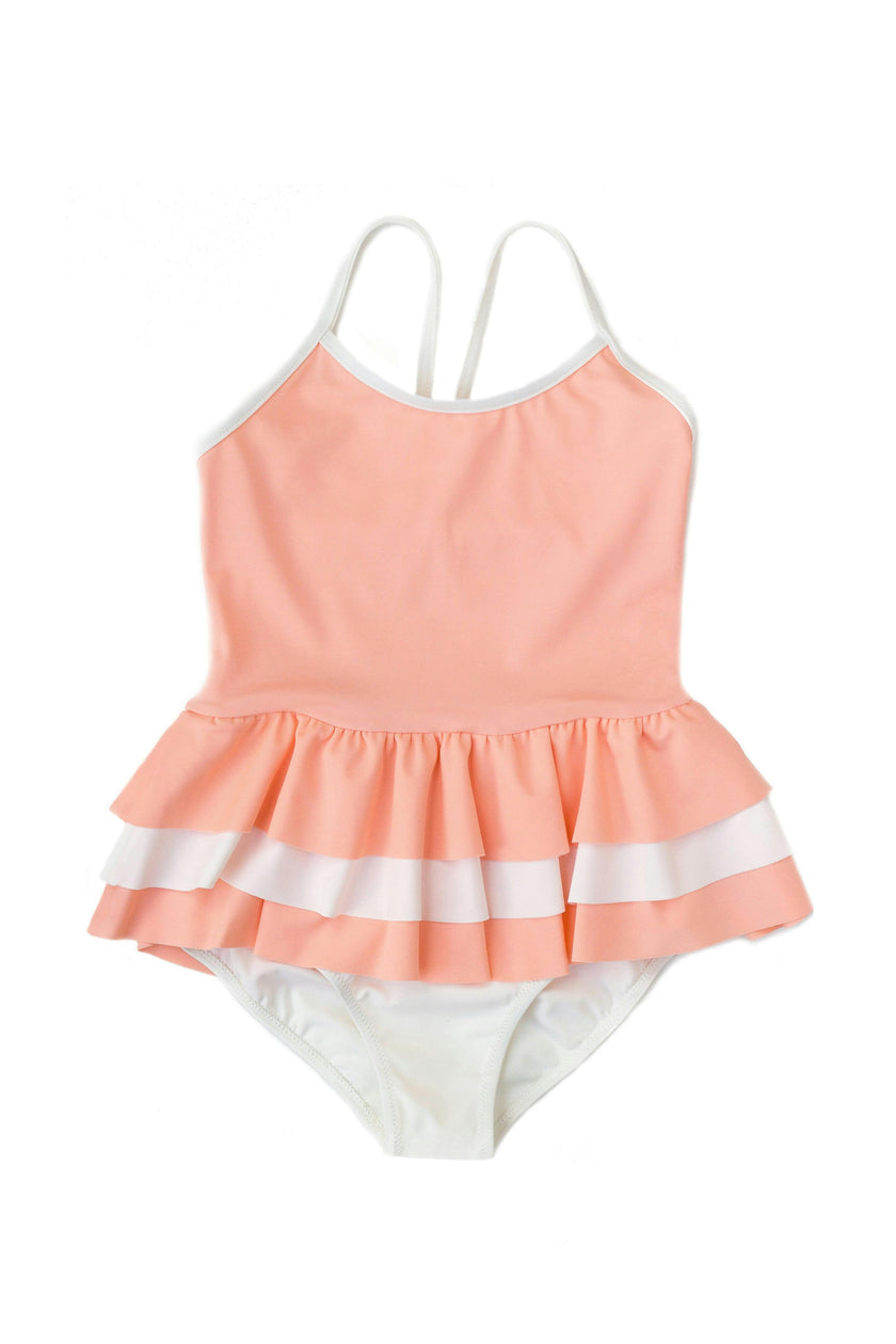 Amelia one piece in peach pink and ivory