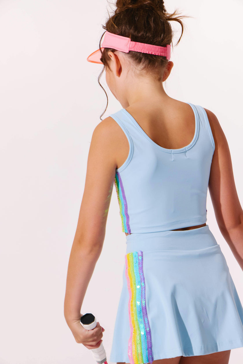 Blue Rainbow Sherbet Sequin Tennis Set