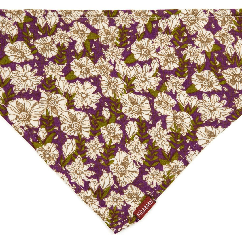 Purple Floral Bamboo Kerchief Bib
