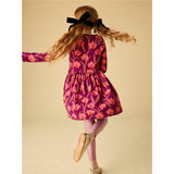 Long Sleeve Wrap Neck Dress, Purple