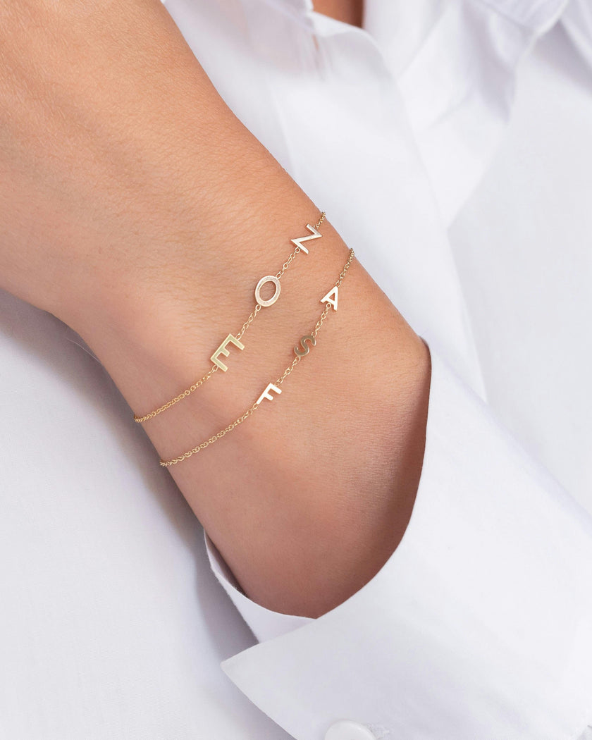 14k Gold Initial Bracelet