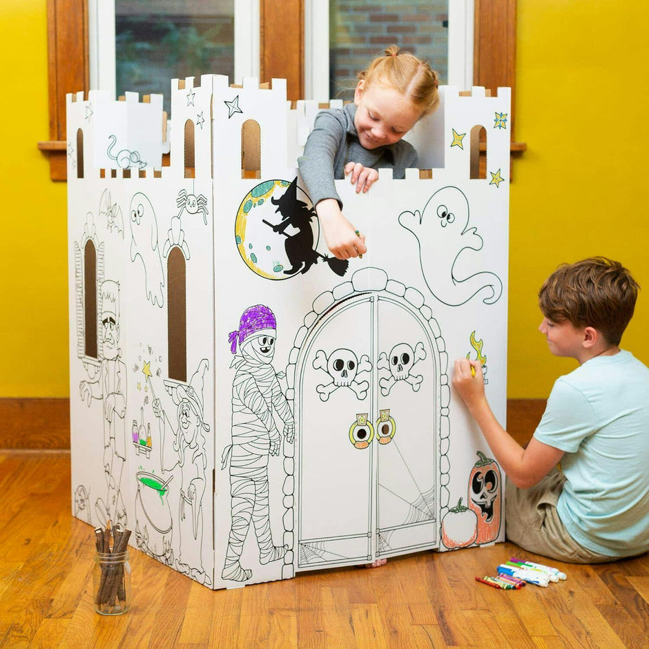 Cardboard Coloring Playhouse Haunted Castle