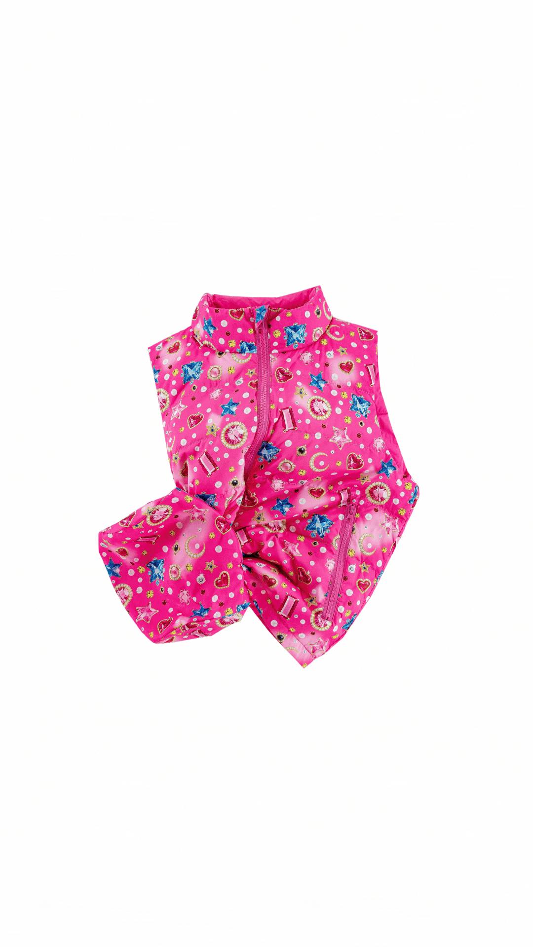 Casey Reversible Lightweight Down Puffer Vest, Gems and Pearls